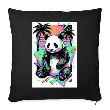 panda - Sofa pillowcase 17,3'' x 17,3'' (45 x 45 cm) - black - Front