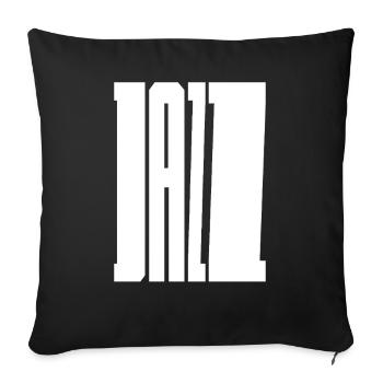 Logo typographique jazz audacieux - Housse de coussin décorative 45 x 45 cm - noir - Devant