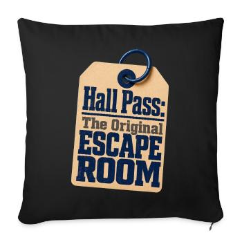 Pass Hall Humor pour Enseignants, La Salle d’Évasion Originale - Housse de coussin décorative 45 x 45 cm - noir - Devant