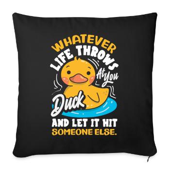 Funny Ducks Motif Ducks Lover Sayings - Sofa pillowcase 17,3'' x 17,3'' (45 x 45 cm) - black - Front