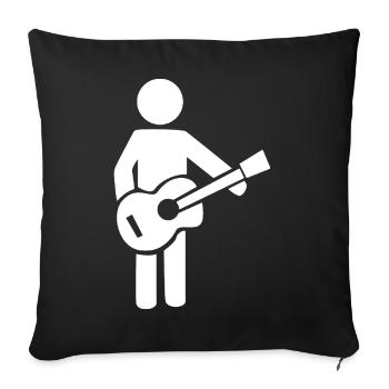 Guitariste Silhouette Music Design - Housse de coussin décorative 45 x 45 cm - noir - Devant