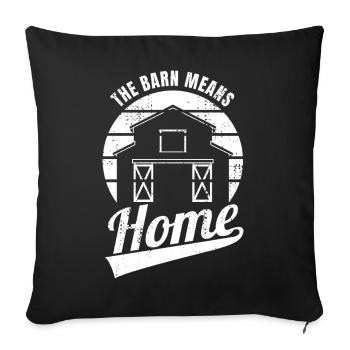 Grange signifie maison - Housse de coussin décorative 45 x 45 cm - noir - Devant