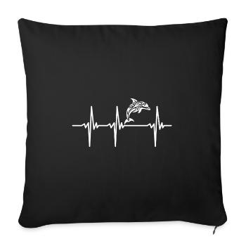 Heartbeat for jumping tribal dolphins - Sofa pillowcase 17,3'' x 17,3'' (45 x 45 cm) - black - Front