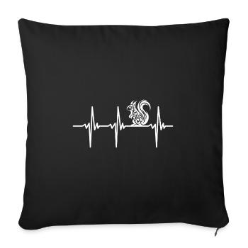 Herzschlag für süsse Eichhörnchen - Sofakissenbezug 45 x 45 cm - Schwarz - Vorne