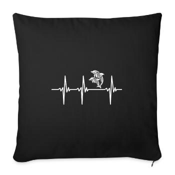 Heartbeat for two elegant jumping dolphins - Sofa pillowcase 17,3'' x 17,3'' (45 x 45 cm) - black - Front