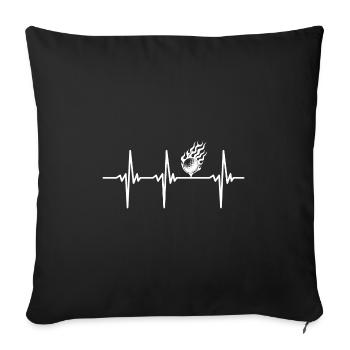 Heartbeat for Golf Ball on Fire Flames Tee - Sofa pillowcase 17,3'' x 17,3'' (45 x 45 cm) - black - Front