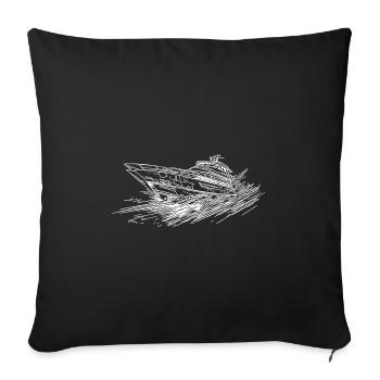 Fast yacht for cool captains and skippers - Sofa pillowcase 17,3'' x 17,3'' (45 x 45 cm) - black - Front