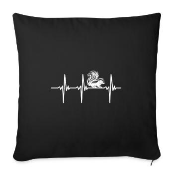 Battement de cœur pour les mignonnes moufettes - Housse de coussin décorative 45 x 45 cm - noir - Devant