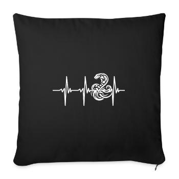 Battement de cœur pour les serpents de tatouage élégants - Housse de coussin décorative 45 x 45 cm - noir - Devant