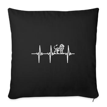 Battement de cœur pour les fiers lions de tatouage - Housse de coussin décorative 45 x 45 cm - noir - Devant