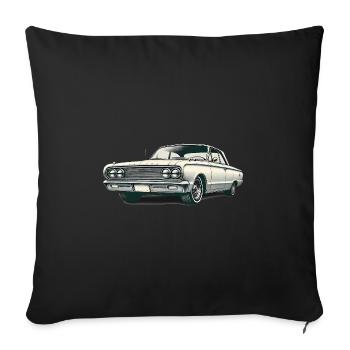Classic Car Vintage Design Tee - Sofa pillowcase 17,3'' x 17,3'' (45 x 45 cm) - black - Front