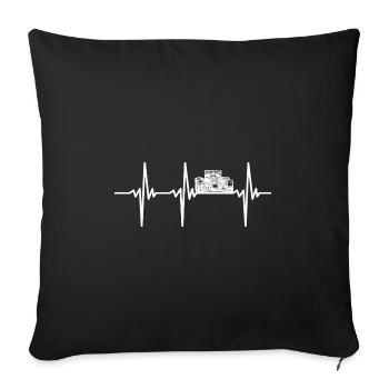 Heartbeat for fast racing cars - Sofa pillowcase 17,3'' x 17,3'' (45 x 45 cm) - black - Front