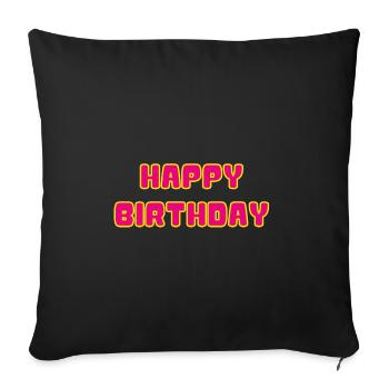 ANNIVERSAIRE. HAPPY BIRTHDAY - Housse de coussin décorative 45 x 45 cm - noir - Devant