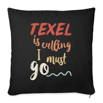 Texel Inselurlaub - Sofakissenbezug 45 x 45 cm - Schwarz - Vorne