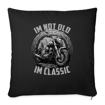 Im not Old Im classic vintage Chopper Motorcycle - Sofa pillowcase 17,3'' x 17,3'' (45 x 45 cm) - black - Front