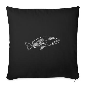 Sinistre patrouille de mérous en mer - Housse de coussin décorative 45 x 45 cm - noir - Devant