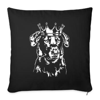 BEAUCERON Crown Dogs Dog Wilsigns - Sofa pillowcase 17,3'' x 17,3'' (45 x 45 cm) - black - Front