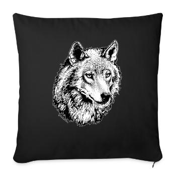 Wolf - Sofakissenbezug 45 x 45 cm - Schwarz - Vorne