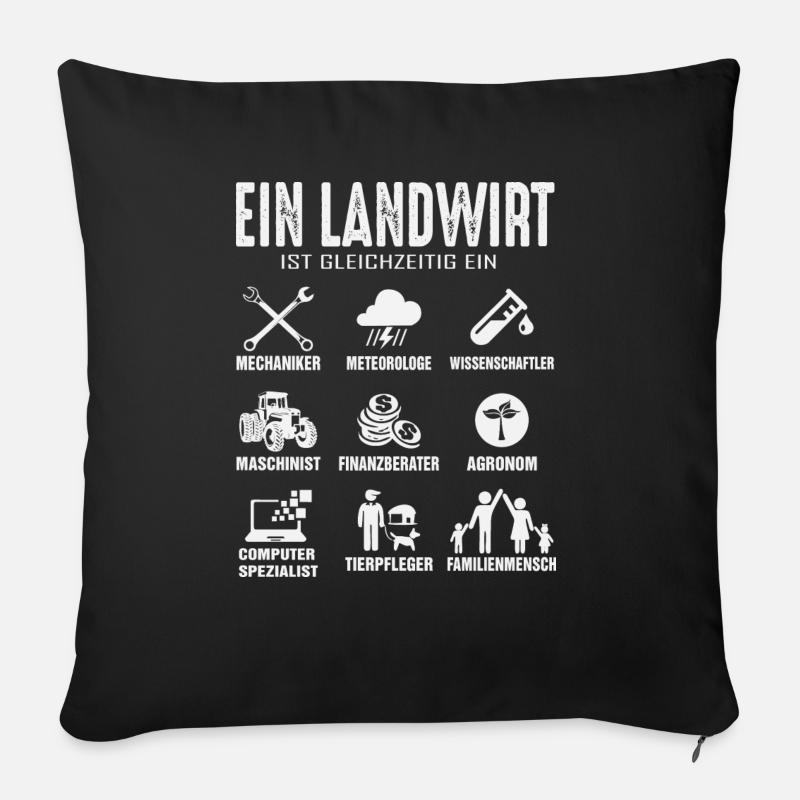 Ein Landwirt ist auch gleichzeitig ein... - Sofakissenbezug 45 x 45 cm - Schwarz