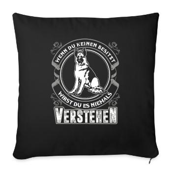 Deutscher Schäferhund - Sofakissenbezug 45 x 45 cm - Schwarz - Vorne