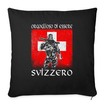 Tell - Svizzero - Orgoglioso - Sofa pillowcase 17,3'' x 17,3'' (45 x 45 cm) - black - Front