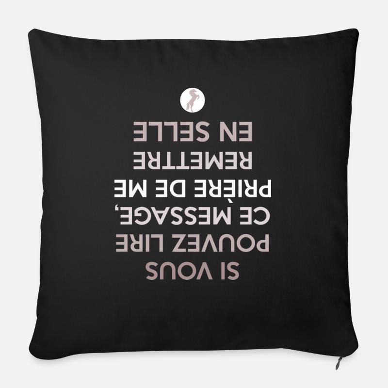 chute de cheval - Housse de coussin décorative 45 x 45 cm - noir