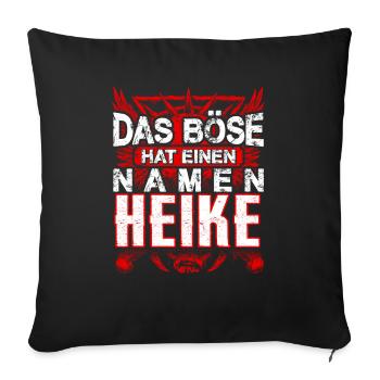 HEIKE - Böse - Sofakissenbezug 45 x 45 cm - Schwarz - Vorne