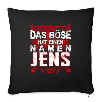 JENS - Name - Sofakissenbezug 45 x 45 cm - Schwarz - Vorne
