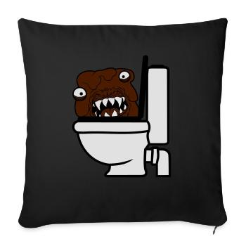 toilettes toilettes merde merde wc dangereux baz - Housse de coussin décorative 45 x 45 cm - noir - Devant