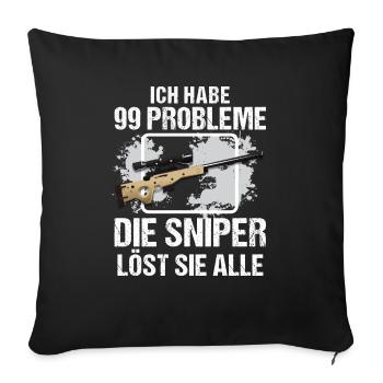 Sniper - sniper löst alle - Sofakissenbezug 45 x 45 cm - Schwarz - Vorne