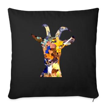 Die bunte Ziege ist da... - Sofakissenbezug 45 x 45 cm - Schwarz - Vorne