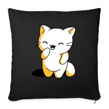 Kitten kawaii funny - Sofa pillowcase 17,3'' x 17,3'' (45 x 45 cm) - black - Front