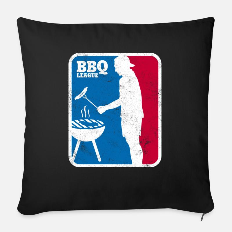 BBQ LIGA LOGO USED LOOK - Sofakissenbezug 45 x 45 cm - Schwarz