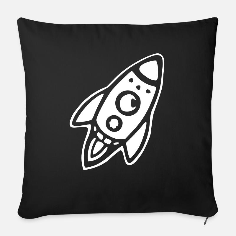 rakete - Sofakissenbezug 45 x 45 cm - Schwarz