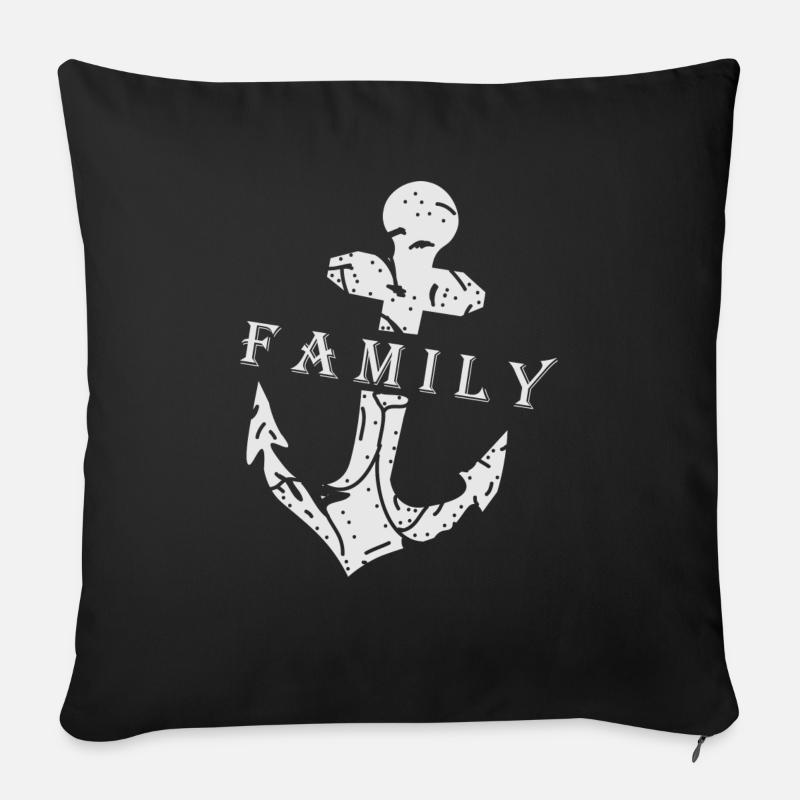 ancre - Housse de coussin décorative 45 x 45 cm - noir