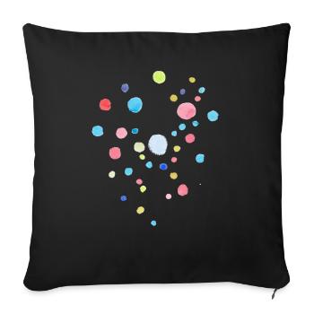 Points / Pastel / Confettis - Housse de coussin décorative 45 x 45 cm - noir - Devant