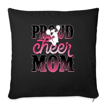 Fière maman cheer - Housse de coussin décorative 45 x 45 cm - noir - Devant