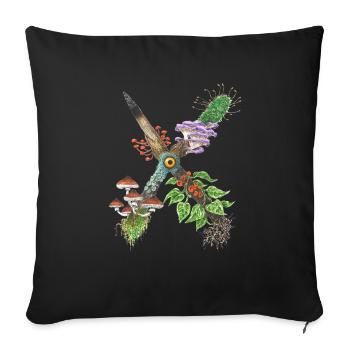 X-tinction / mushrooms - Sofa pillowcase 17,3'' x 17,3'' (45 x 45 cm) - black - Front