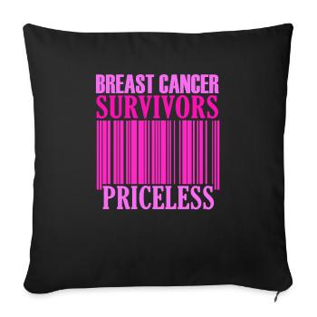 Sensibilisation inestimable au cancer du sein - Housse de coussin décorative 45 x 45 cm - noir - Devant