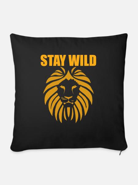 STAY WILD - Sofakissenbezug 45 x 45 cm - Schwarz