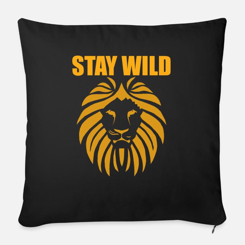 STAY WILD - Sofakissenbezug 45 x 45 cm - Schwarz
