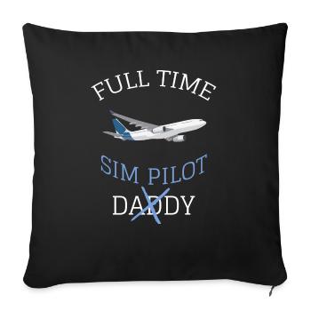 Flight Simulator Simmer Simulation MSFS Gift - Sofa pillowcase 17,3'' x 17,3'' (45 x 45 cm) - black - Front