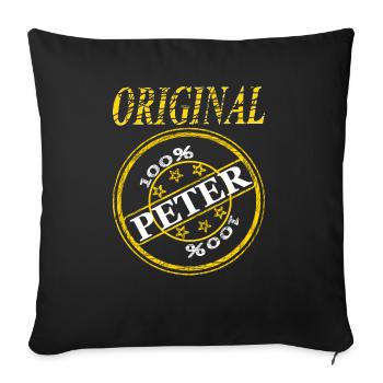 je m'appelle Peter Original Peter 100% Peter - Housse de coussin décorative 45 x 45 cm - noir - Devant