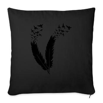 feather fly birds - Housse de coussin décorative 45 x 45 cm - noir - Devant