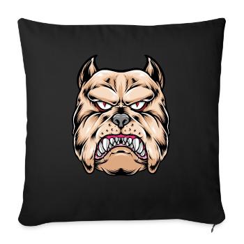 Sérieux-Dangereux Chien T-SHIRT Premium, Dangerous - Housse de coussin décorative 45 x 45 cm - noir - Devant