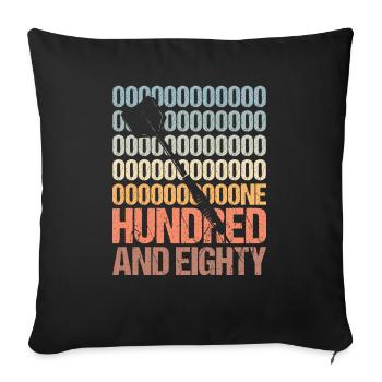Darts 180 Darts Darts Players Darts Sport - Sofa pillowcase 17,3'' x 17,3'' (45 x 45 cm) - black - Front