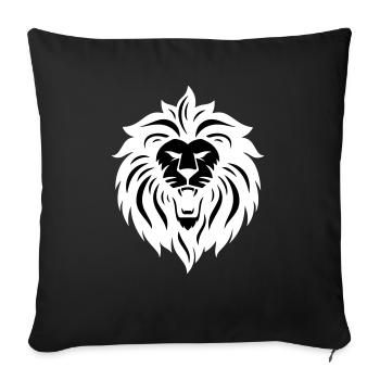 lion - Sofa pillowcase 17,3'' x 17,3'' (45 x 45 cm) - black - Front