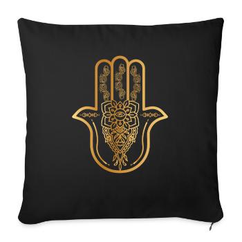 Golden Hamsa hand - Sofa pillowcase 17,3'' x 17,3'' (45 x 45 cm) - black - Front