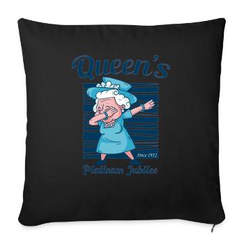Dabbing British Queen Monarchy Platinum Jubilee - Sofa pillowcase 17,3'' x 17,3'' (45 x 45 cm) - black - Front