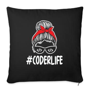 Mom Coding Mother Woman Coderlife - Sofakissenbezug 45 x 45 cm - Schwarz - Vorne